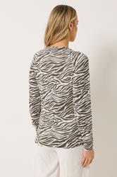 LTS Tall Women's Ivory White Zebra Lightweight Knitted Top| Long Tall Sally 2