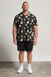 BadRhino Big & Tall Black Tequila Print Revere Shirt | BadRhino 1