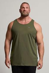 BadRhino Big & Tall Khaki Green Extra Long Plain Vest Top | BadRhino 3