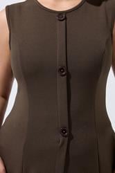 LIMITED COLLECTION Plus Size Chocolate Brown Seam Detail Waistcoat | Yours Clothing 4