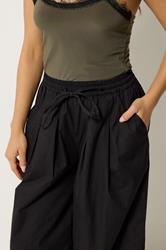 PixieGirl Petite Women's Black Poplin Cotton Barrel Leg Trousers | PixieGirl 4