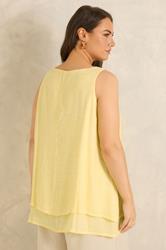 EVANS Plus Size Yellow Double Layer Vest Top | Evans 4