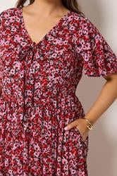 YOURS Plus Size Pink Ditsy Floral Maxi Dress | Yours Clothing 4