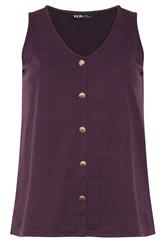 YOURS Curve Purple Shell Detail Vest Top