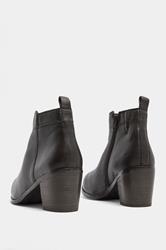 Brown Leather Heeled Ankle Boots In Wide E Fit | Yours Clothing 4