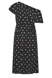 LIMITED COLLECTION Curve Black Polka Dot Frill Dress