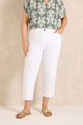 EVANS Plus Size Fit White Cropped Straight Leg Jeans | Evans 3