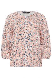 M&Co Orange Floral Button Down Cotton Blouse | M&Co 5
