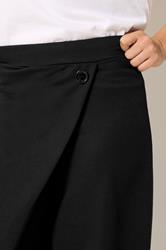 PixieGirl Petite Women's Black Jersey Wrap Wide Leg Trousers | PixieGirl 2