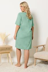 YOURS Plus Size Green Llama Side Split Nightdress | Yours Clothing 2