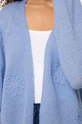 M&Co Blue Embroidered Flower Cardigan | M&Co 4