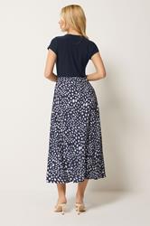 M&Co Navy Blue Spot Print 2 In 1 Midi Dress | M&Co 1