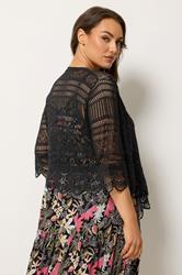 YOURS Plus Size Black Waterfall Cardigan | Yours Clothing 2