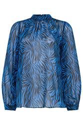 M&Co Blue Zebra Print Blouse