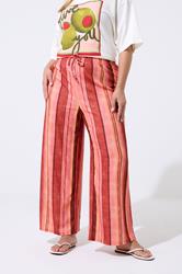 LIMITED COLLECTION Plus Size Red Striped Wide Leg Trousers | Yours Clothing 1