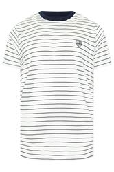 BadRhino Big & Tall Off-White Extra Long Stripe Pique T-Shirt