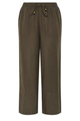 EVANS Plus Size Chocolate Brown Linen Wide Leg Trouser | Evans 5