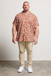BadRhino Big & Tall Clay Orange Leaf Print Shirt | BadRhino 2