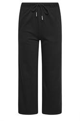 PixieGirl Petite Women's Black Drawstring Wide Leg Joggers | PixieGirl 5