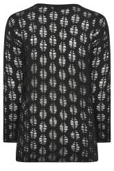 YOURS LUXURY Plus Size Curve Black Open Stitch Knit Jumper | Yours Clothing 8