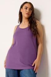 YOURS Plus Size Purple Core Vest Top | Yours Clothing 3