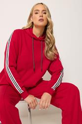 LTS Tall Women's Red Side Tape Hoodie | Long Tall Sally 3