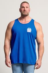 BadRhino Big & Tall Blue Extra Long Good Vibes Vest Top | BadRhino 1