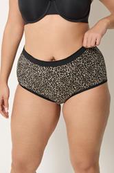 YOURSET 5 PACK Plus Size Natural Brown Animal Heart High Waisted Full Briefs | Yours Clothing 2