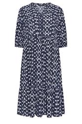 EVANS Plus Size Navy Blue Tie Dye Tiered Dress | Evans 5