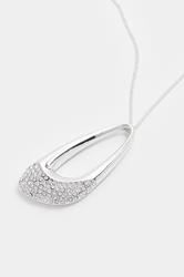 Silver Tone Long Diamante Pendant Necklace | Yours Clothing 2