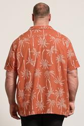 BadRhino Big & Tall Clay Orange Palm Tree Print Short Sleeve Shirt | BadRhino 4