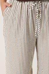 YOURS Plus Size Chocolate Brown Stripe Trousers | Yours Clothing 5