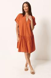 PixieGirl Petite Orange Button Through Shirt Dress 1