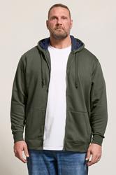 KAM Khaki Green Zip Through Hoodie | BadRhino 3