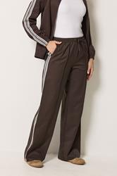 LTS Tall Women's Chocolate Brown Side Stripe Wide Leg Trousers | Long Tall Sally 4