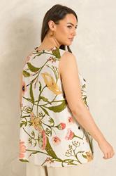 EVANS Plus Size Natural Floral Print Swing Vest Top | Evans 2