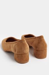 LTS Natural Brown Block Heel Ballerina Pumps | Long Tall Sally 4