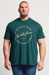 JACK & JONES Big & Tall 5 PACK Blue/Navy Blue/Green/Off-White/Black T-Shirts | BadRhino 2