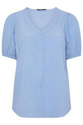YOURS Plus Size Blue Button Textured Blouse | Yours Clothing 5