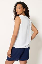 M&Co White Button Front Vest Top | M&Co 2