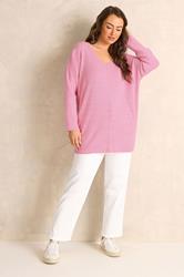 EVANS Plus Size Pink Batwing Sleeve Jumper 1