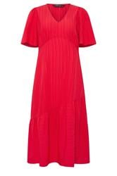 PixieGirl Petite Red Asymmetric Tiered Midi Dress