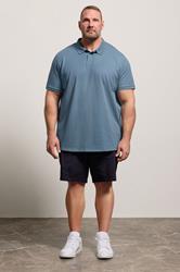 JACK & JONES Big & Tall Blue 'Paulos' Pique Polo Shirt | BadRhino 1