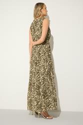 LTS Tall Women's Brown Abstract Tie Waist Maxi Dress | Long Tall Sally 2