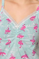 YOURS Plus Size Green Flamingo Print Pyjama Set | Yours Clothing 4