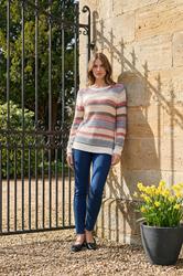 M&Co Ivory White Stripe Knitted Jumper | M&Co 1