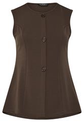 LIMITED COLLECTION Curve Chocolate Brown Seam Detail Waistcoat