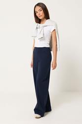 PixieGirl Petite Women's Navy Blue Wide Leg Yoga Pants | PixieGirl 3