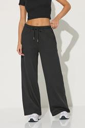 PixieGirl Petite Women's Black Drawstring Wide Leg Joggers | PixieGirl 1