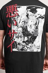 BadRhino Big & Tall Black Extra Long Rhino Japanese Graphic T-Shirt | BadRhino 4